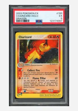 Pokemon PSA 5 Charizard Holo 2003 100/97 EX Dragon English - Image 1