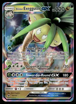Pokemon Cards Alolan Exeggutor GX 74/111 Crimson Invasion Holo Rare GX NM - Image 1