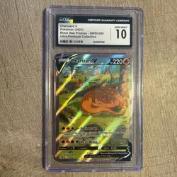 Pokemon TCG Charizard v SWSH260 Black Star Promo CGC 10 - Image 1