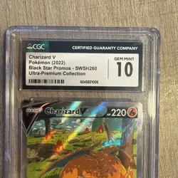 Pokemon TCG Charizard v SWSH260 Black Star Promo CGC 10 - Image 2
