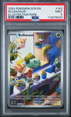 Bulbasaur 143/142 PSA 9 - Pokemon TCG Stellar Crown Illustration Rare!!! - Image 1