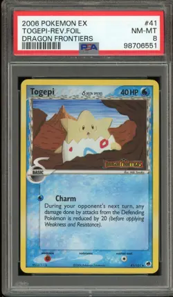 Pokemon Togepi EX Dragon Frontiers Reverse Holo #41 PSA 8 - Image 1