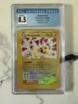 Pokemon 2002 Expedition Ampharos Reverse Holo 2/165 PSA CGC 8.5 - Image 1