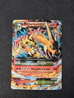 Portuguese M Charizard EX 13/108 Evolutions Pokemon TCG Full Art Holo LP - Image 1