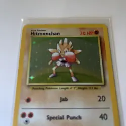 Pokemon TCG Hitmonchan Base Set Holo Unlimited Rare Card 7/102 LP-NM Condition - Image 2