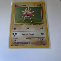 Pokemon TCG Hitmonchan Base Set Holo Unlimited Rare Card 7/102 LP-NM Condition - Image 3