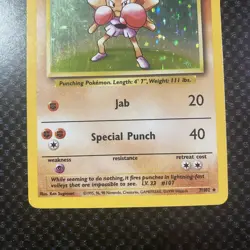 Pokemon TCG Hitmonchan 7/102 Base Set Holo Rare WOTC card LP Condition - Image 3
