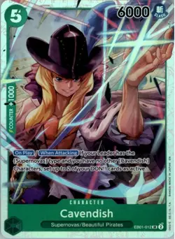 One Piece TCG Super Rare Foil Card EB01-012 Cavendish - Image 1