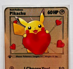 Pikachu I Choose You! Gold Metal Pokemon Card Collectible Valentines Day - Image 2