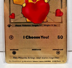 Pikachu I Choose You! Gold Metal Pokemon Card Collectible Valentines Day - Image 3