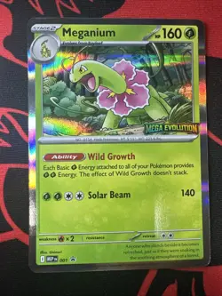 Pokemon TCG Meganium 001 Me: Mega Evolution Promo Stamped-NM - Image 1
