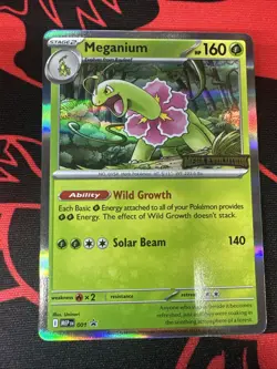 Pokemon TCG Meganium 001 Me: Mega Evolution Promo Stamped-NM - Image 2