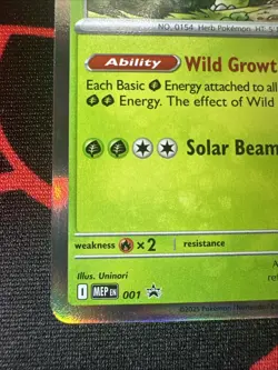 Pokemon TCG Meganium 001 Me: Mega Evolution Promo Stamped-NM - Image 5
