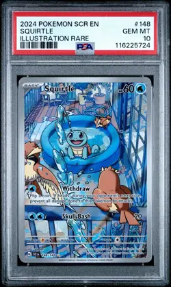 2024 POKEMON SCR EN-STELLAR CROWN ILLUSTRATION RARE #148 SQUIRTLE PSA 10 - Image 1