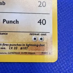 Hitmonchan - Holo - 7/102 Base Set - WOTC Unlimited - Pokemon TCG - 1999 LP-NM - Image 4