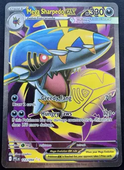 Mega Sharpedo ex Ultra Rare 113/094 Pokemon TCG ME02: Phantasmal Flames - Image 1