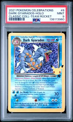 2021 Pokemon Celebrations Classic Collection #8 Dark Gyarados-Holo PSA9 - Image 1