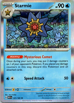 Pokemon TCG Starmie Scarlet & Violet - 151 121/165 Holo Rare NM - Image 1