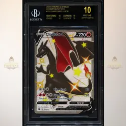 Pokemon Sword and Shield Champion's Path SCR Charizard V BGS 10 Black Pristine - Image 1