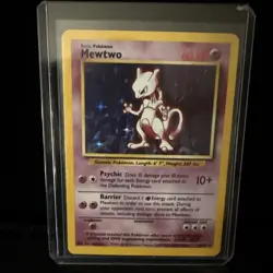 Pokemon TCG Mewtwo Holo Foil Rare Card Base Set, 10/102, Vintage 1999 LP - Image 1