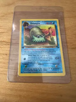 Pokemon TCG Omanyte 52/62 Pokemon Fossil Set 1st Edition Common WOTC - Image 2