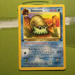 Pokemon TCG Omanyte 1st Edition Fossil Common: 52/62 NM WOTC. - Image 1