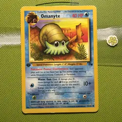 Pokemon TCG Omanyte 1st Edition Fossil Common: 52/62 LP WOTC. - Image 1