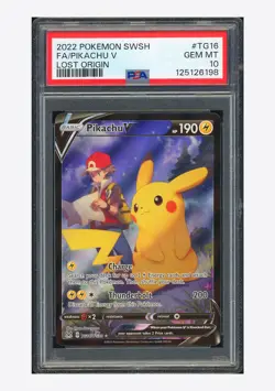 Pokemon PSA 10 Pikachu V Full Art 2022 TG16/TG30 Lost Origin English - Image 1