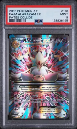 2016 Pokemon XY Fates Collide Full Art Mega Alakazam EX 118/124 #118 PSA 9 - Image 1