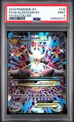 2016 Pokemon XY Fates Collide Full Art Mega Alakazam EX 118/124 #118 PSA 9 - Image 1