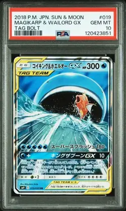 PSA10 Magikarp & Wailord GX 019/095 RR Sun & Moon Tag Bolt Pokemon Card Japanese - Image 1