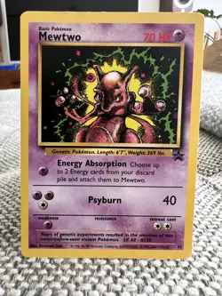 Mewtwo Black Star Promo 14 Excellent Rare Non Holo Pokemon Card 2000 - Image 1