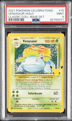 2021 POKEMON CELEBRATIONS CLASSIC COLL #15 VENUSAUR-HOLO PSA 9 - Image 1