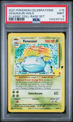 2021 POKEMON CELEBRATIONS CLASSIC COLL #15 VENUSAUR-HOLO PSA 9 - Image 1