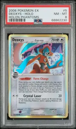 Pokemon Deoxys Holo 5/110 Delta Species Ex Holon Phantoms 2006 #5 PSA8 NM-MT - Image 1