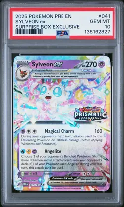 2025 POKEMON PRE EN-PRISMATIC EVOLUTIONS #041 SYLVEON EX PSA 10 - Image 1