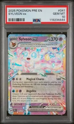 2025 POKEMON PRE EN-PRISMATIC EVOLUTIONS #041 SYLVEON ex - PSA 10 GEM MT - Image 1