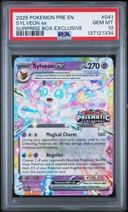 2025 POKEMON PRE EN-PRISMATIC EVOLUTIONS #041 SYLVEON EX PSA 10 - Image 1