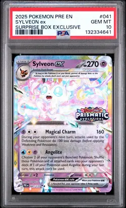 2025 POKEMON PRE EN-PRISMATIC EVOLUTIONS #041 SYLVEON EX PSA 10 - Image 1