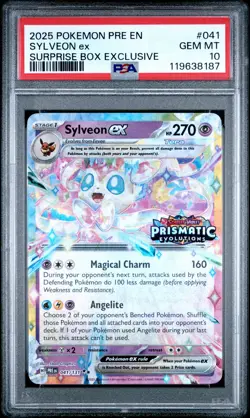 2025 POKEMON PRE EN-PRISMATIC EVOLUTIONS #041 SYLVEON EX PSA 10 - Image 1