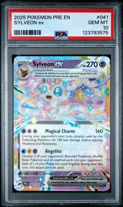 2025 POKEMON PRE EN-PRISMATIC EVOLUTIONS #041 SYLVEON EX PSA 10 - Image 1