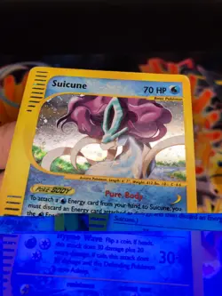 Pokemon Suicune H25/H32 Aquapolis Holo Rare Legendary TCG Nintendo e-reader MP - Image 3