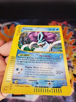 Pokemon Suicune H25/H32 Aquapolis Holo Rare Legendary TCG Nintendo e-reader MP - Image 4