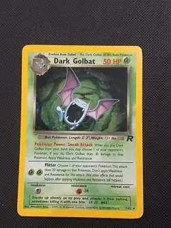 Pokemon Dark Golbat TCG Holo Rare Card 7/82 Team Rocket Series - Image 1