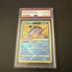 Radiant Blastoise Radiant Rare 018/078 PSA 8 NM-MT (Pokemon GO, 2022) - Image 1