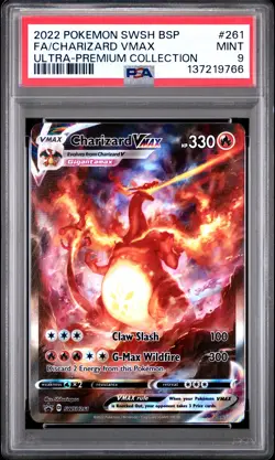 2022 POKEMON SWSH ULTRA-PREMIUM COLLECTION #261 FULL ART/CHARIZARD VMAX PSA 9 - Image 1