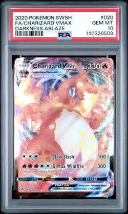 2020 POKEMON SWORD & SHIELD DARKNESS ABLAZE #020 FULL ART/CHARIZARD VMAX PSA 10 - Image 1