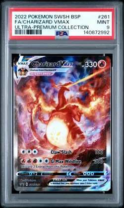 2022 POKEMON SWSH ULTRA-PREMIUM COLLECTION #261 FULL ART/CHARIZARD VMAX PSA 9 - Image 1