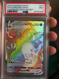 CHARIZARD VMAX RAINBOW POKEMON SWSH CHAMPION'S PATH PSA 9 - Image 1
