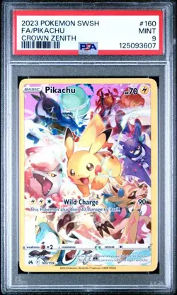 PSA 9 Pikachu 2023 POKEMON SWSH 160/159 Full Art Precious CROWN ZENITH #160 MINT - Image 1
